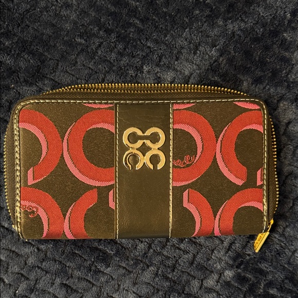 Coach Red and Brown Wallet - Picture 1 of 2